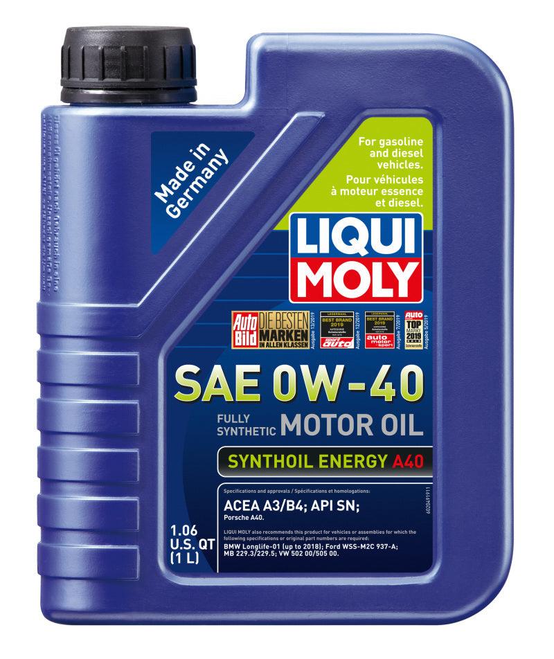 LIQUI MOLY 1L Synthoil Energy A40 Motor Oil SAE 0W40 (Comes in Case of 6 Units) on BOLTMotorsports